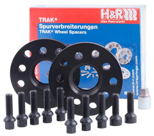 H & R rozširovacie podložky so šírkou 2 × 15 mm pre Volkswagen Passat 3C, čierne, vrátane skrutiek