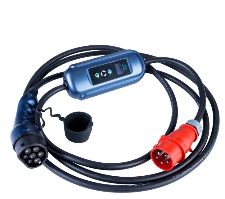 Akyga nabíjacia stanica CEE 5-pin/Typ 2 samica – LCD displej, 22 kW, 32 A, 5 m