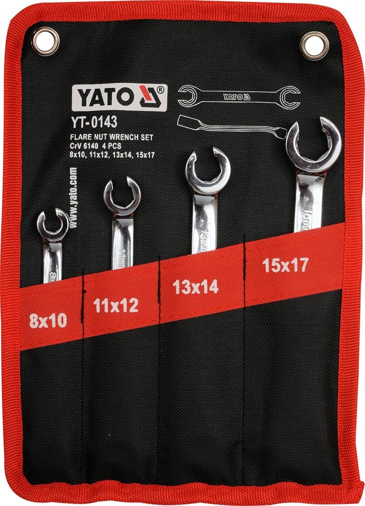 YATO Kľúče prstencové 8 – 17 mm polootvorené sada YT-0143