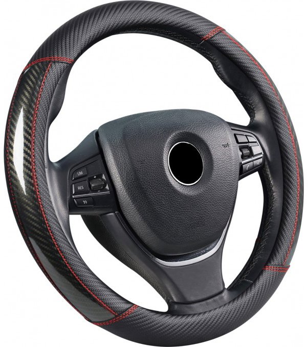 PREXIM Poťah na volant imitácia karbónu