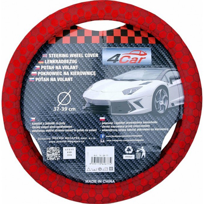 PREXIM Poťah na volant honey červený