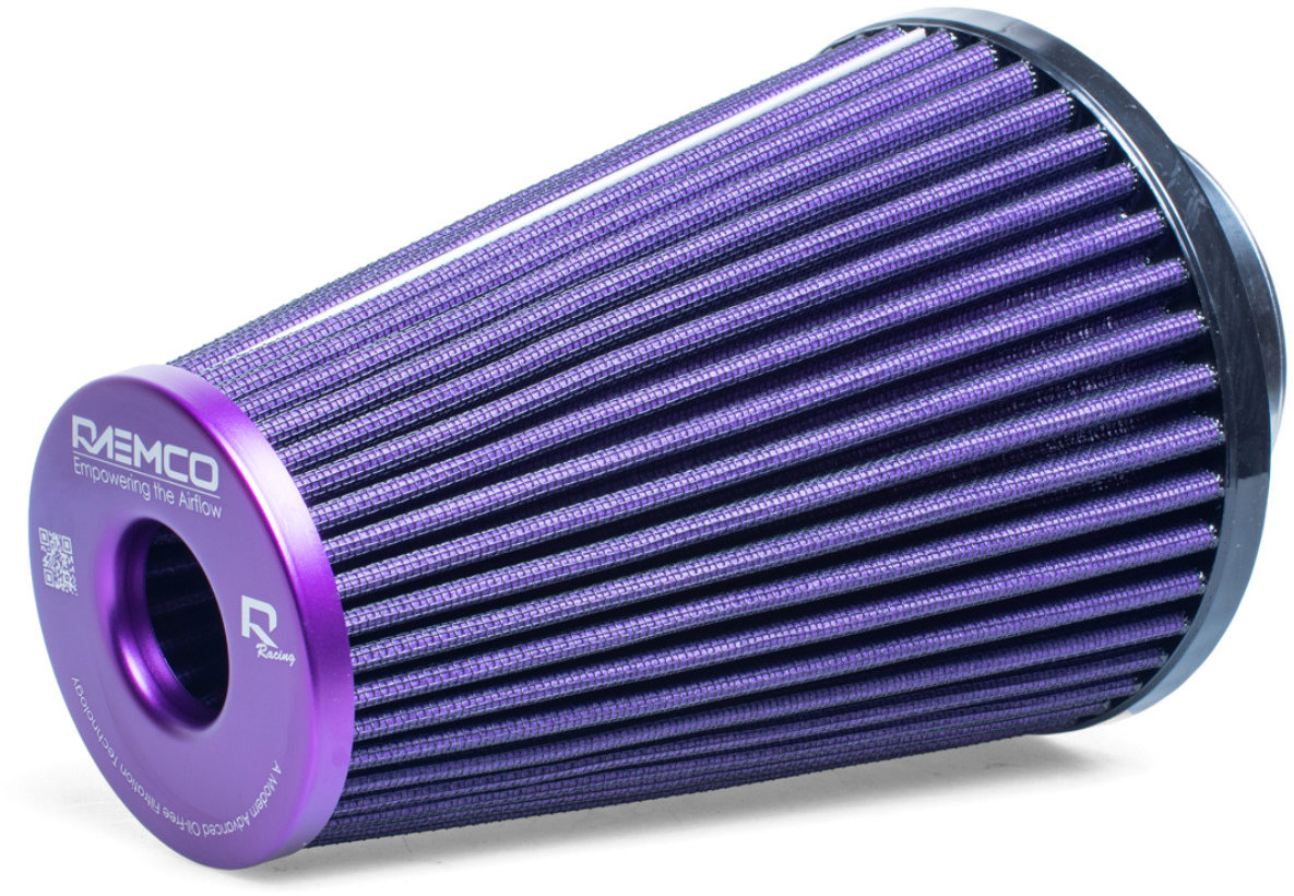 Raemco športový vzduchový filter, dĺžka 200 mm, vstup 63 mm, farba fialová