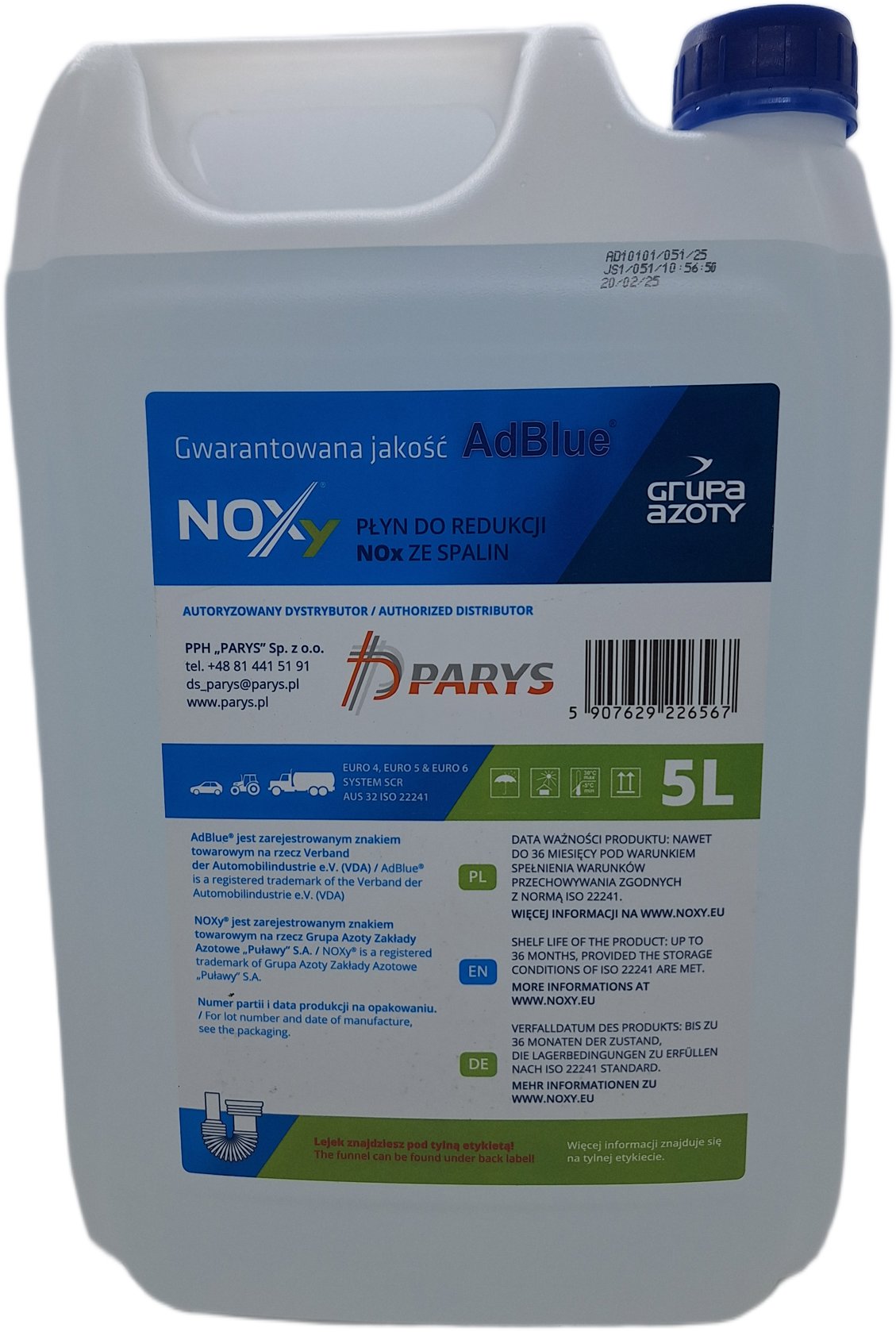 Noxy AdBlue s nalievacou trubicou, 5 l