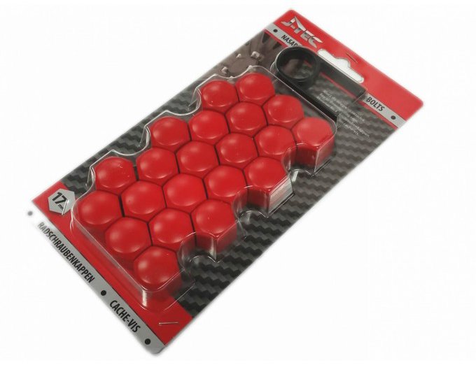 PREXIM Kryty skrutiek ozdobné červené 17 mm 21 ks