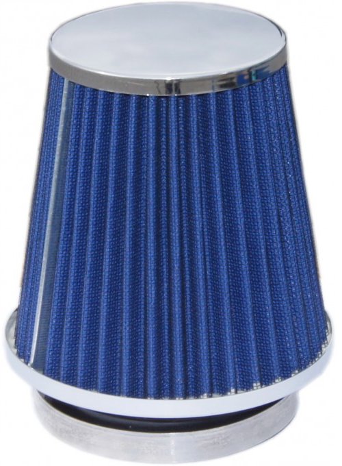 PREXIM Filter športový vzduchový chróm modrý + redukcia 60 – 80 mm