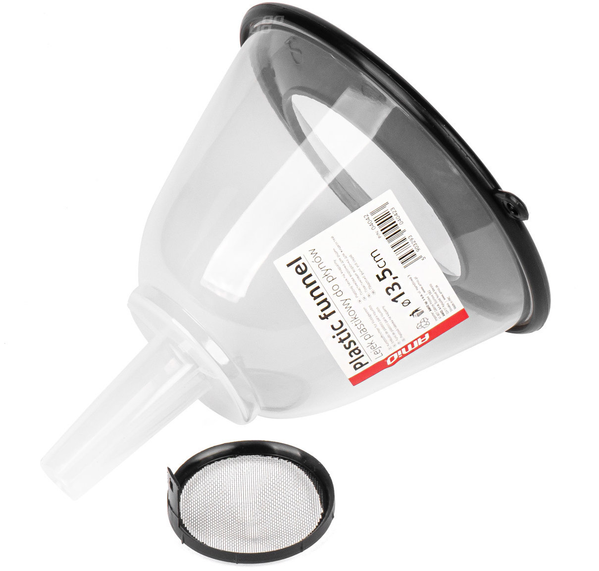 AMIO plastový lievik s filtrom a polovičným viečkom, priemer 13,5 cm