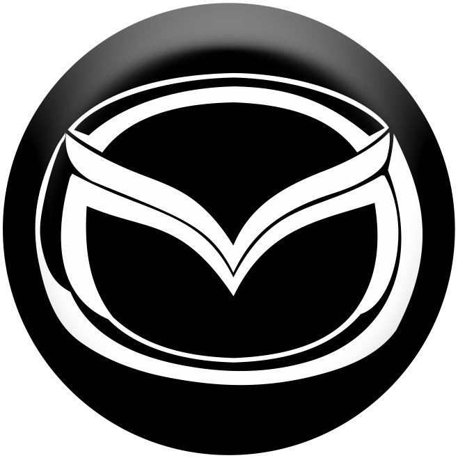 Panacea Živicové samolepky stredy kolies Mazda – chrómová fólia – 4 ks