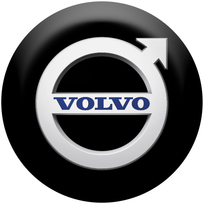 Panacea Živicové samolepky stredy kolies Volvo – chrómová fólia – 4 ks