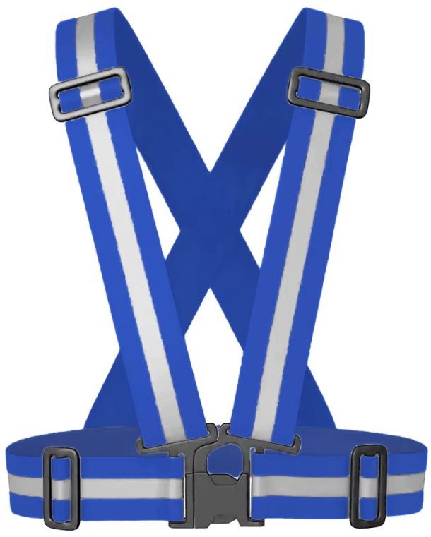 Take it shop Bezpečnostný reflexný popruh na telo modrý