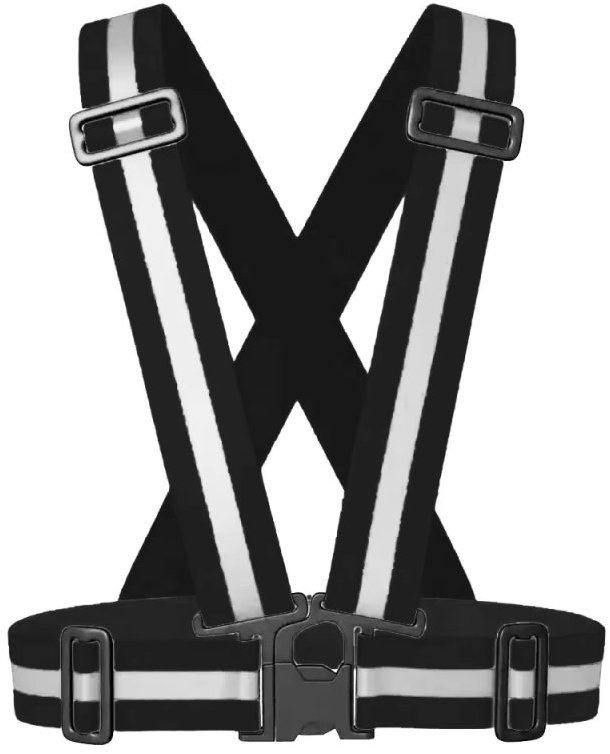 Take it shop Bezpečnostný reflexný popruh na telo čierny