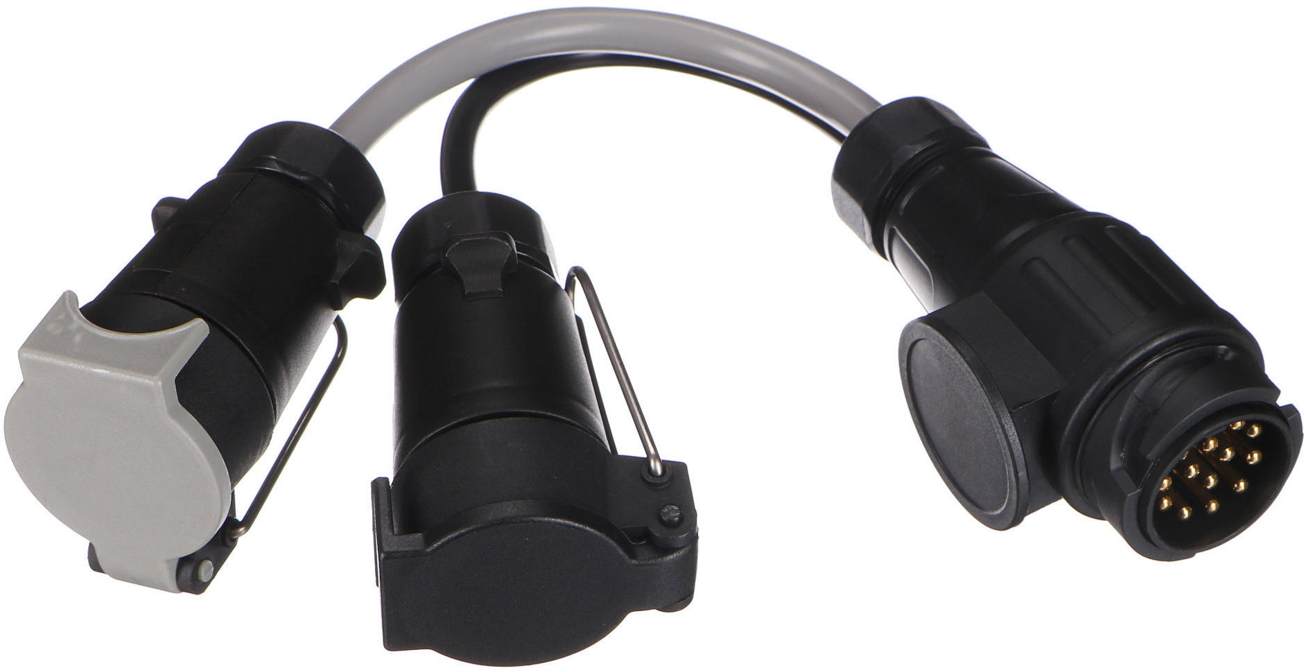SIXTOL Trailer Cable 6, káblová redukcia zástrčky ťažného zariadenia, z 13-pin na 7-pin N + S, 35 cm
