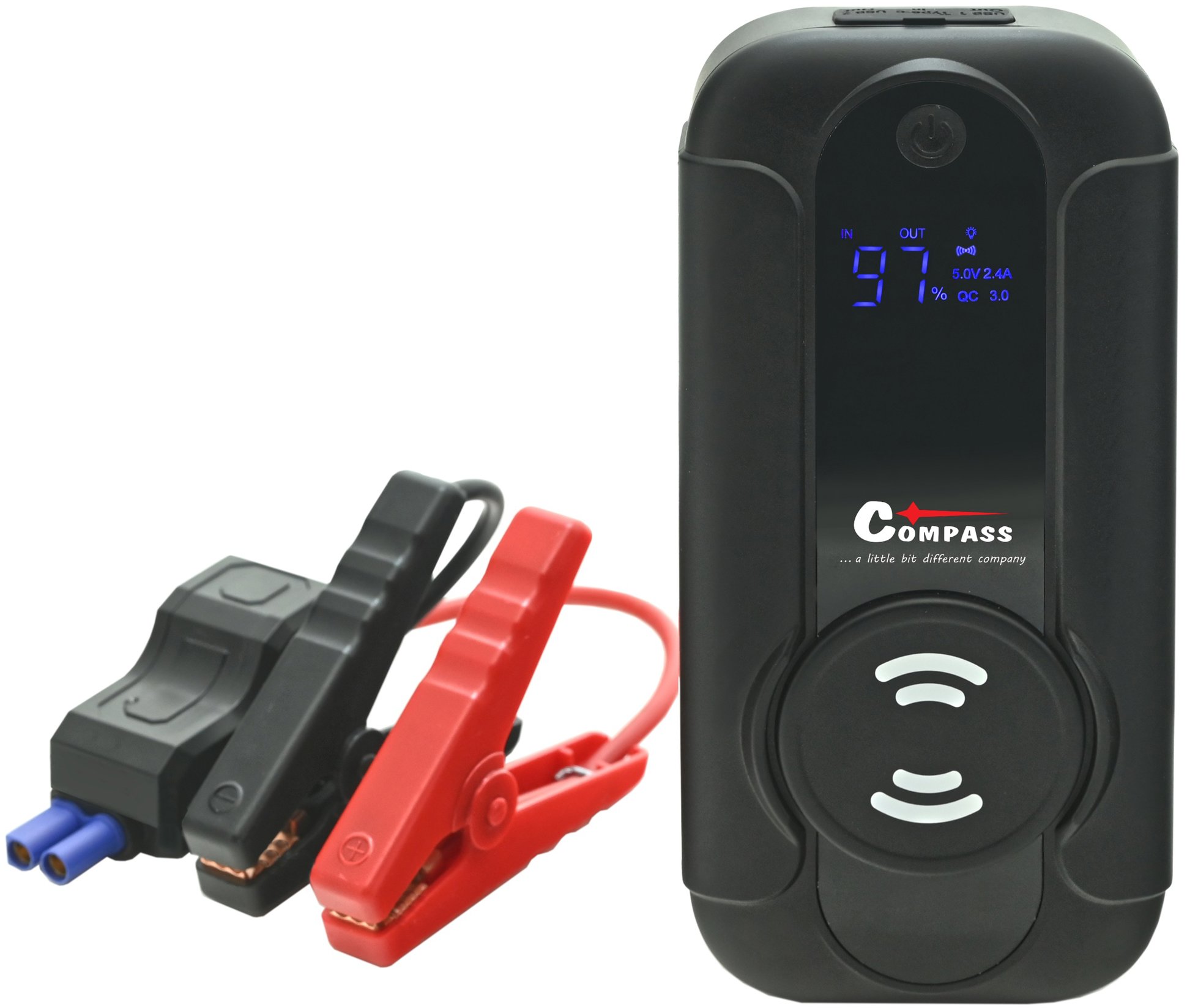 COMPASS Powerbanka s funkciou JUMP STARTER 8000 mAh 1000 A s Qi bezdrôtovým nabíjaním
