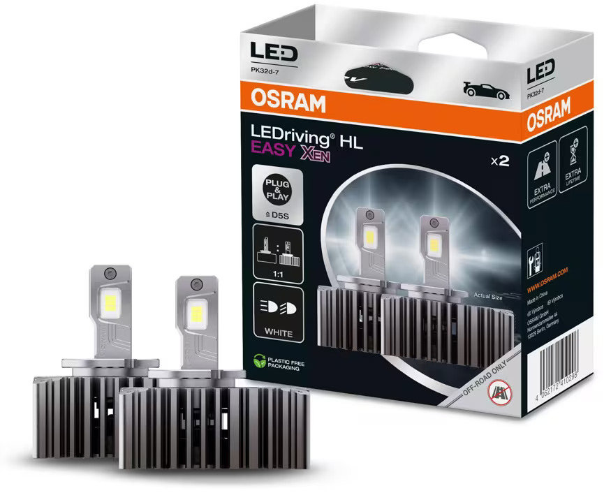 OSRAM žiarovka LEDriving HL EASY XEN D5S, 50 W, 12 V, 6500 K, PK32d-7, +180 %, súprava 2 ks