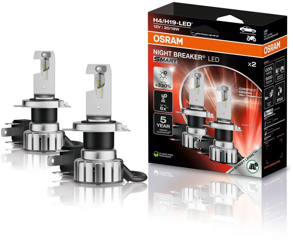OSRAM NIGHT BREAKER LED SMART H4, H19 + 330 % viac jasu