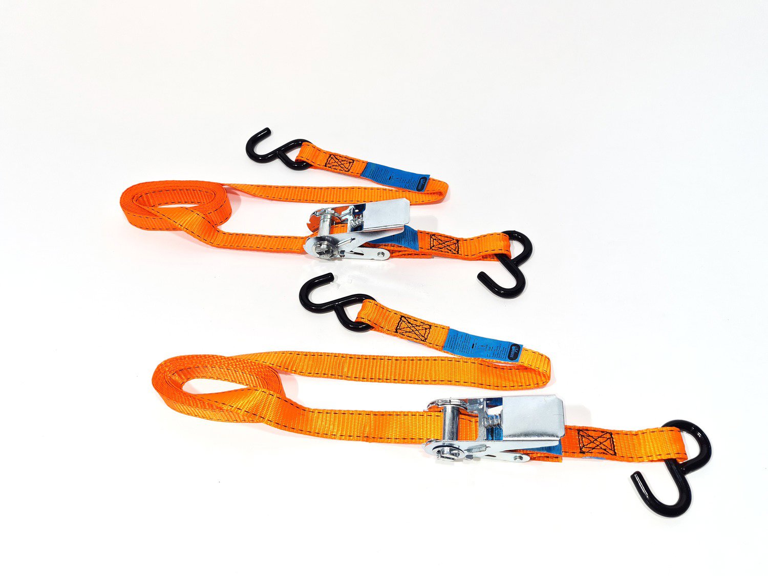 ACI upínací popruh s račňou 25 mm, 3,5 m, 440 kg S-háky, súprava 2 ks