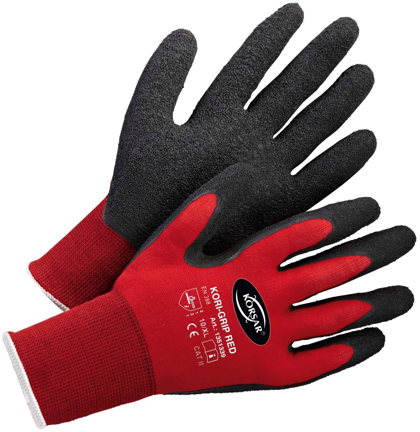 KORSAR Kori-Grip, pár, nylon, červené, veľ. 10