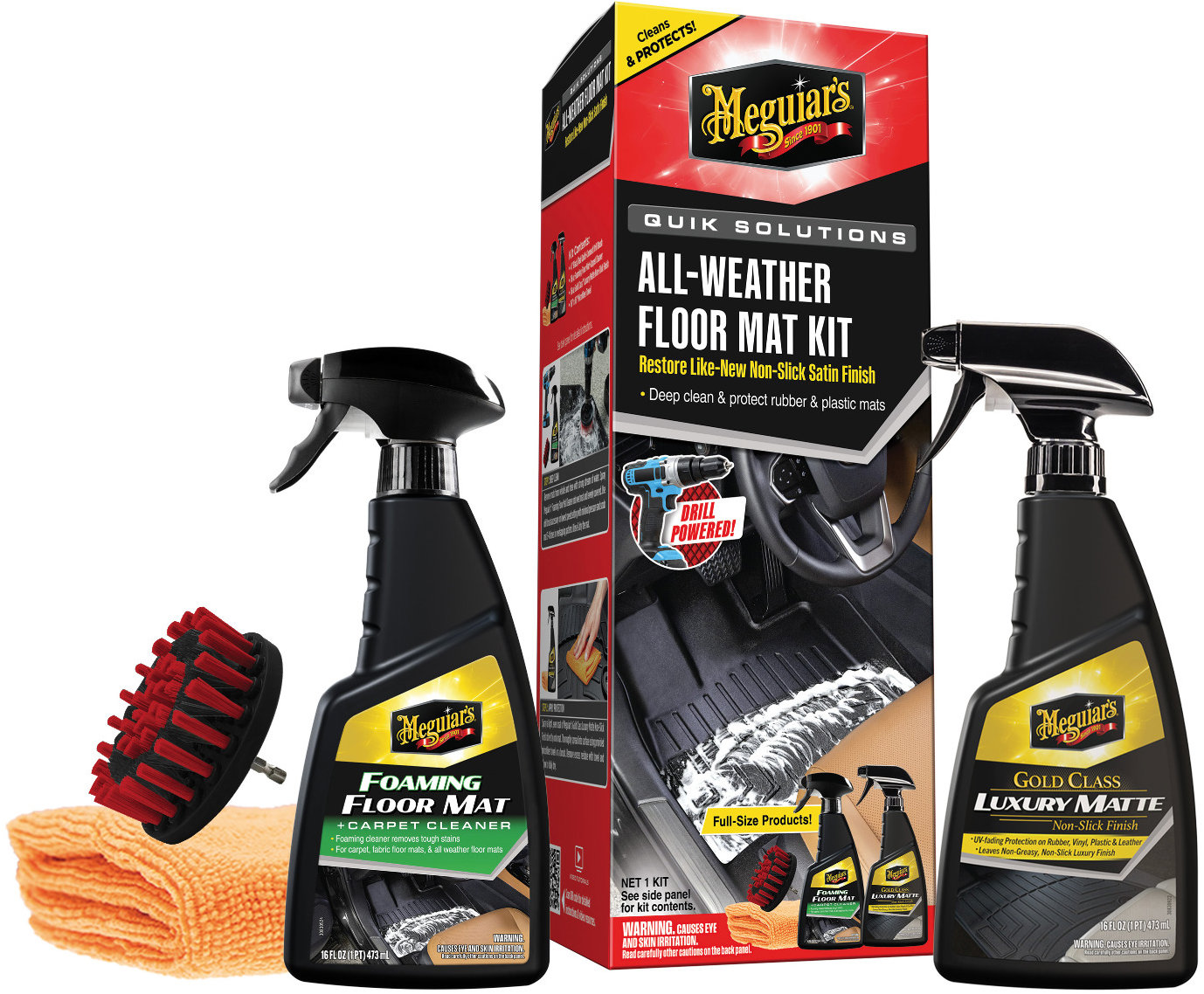 Meguiar's Quik Solutions All Weather Mat Care Kit – gumové koberce