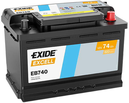 EXIDE Excell 74 Ah, 12 V, EB740
