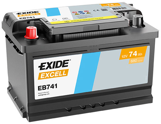 EXIDE Excell 74 Ah, 12 V, EB741