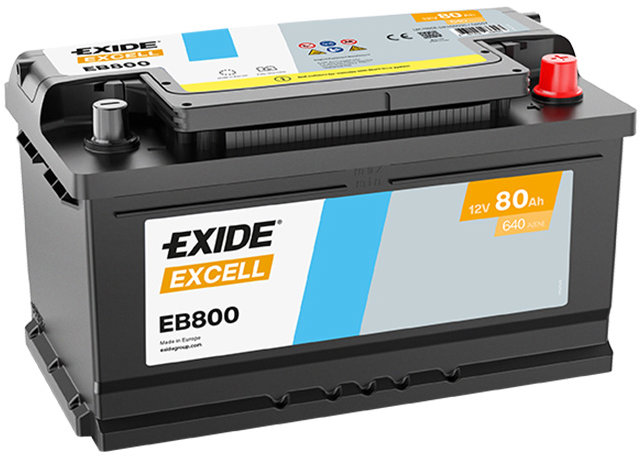 EXIDE Excell 80 Ah, 12 V, EB800