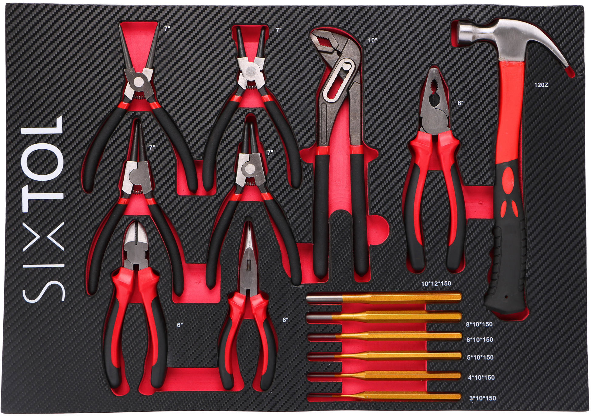 SIXTOL Modul s náradím do dielenského vozíka Mechanic Tool Tray 4, 15 ks