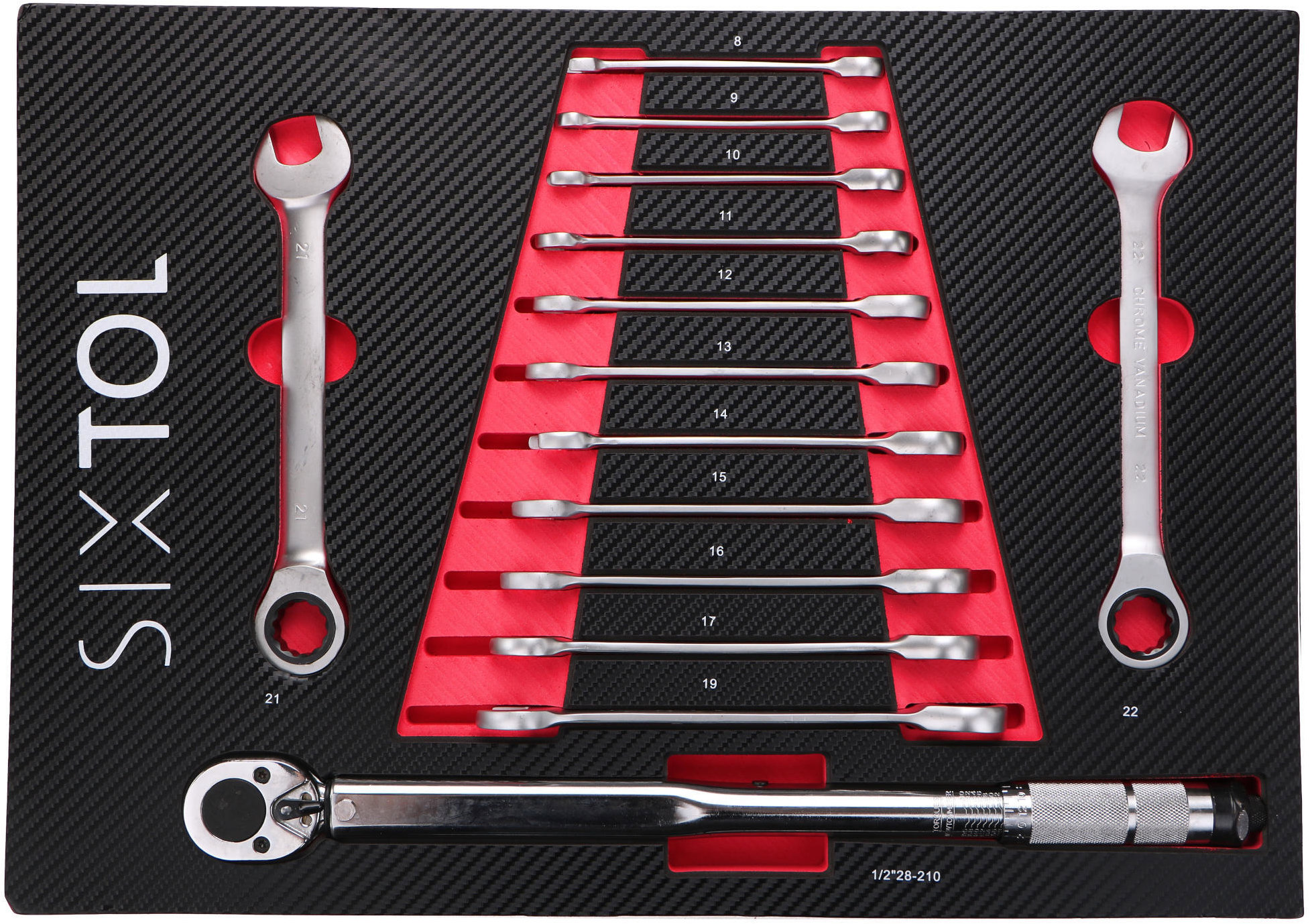 SIXTOL Modul s náradím do dielenského vozíka Mechanic Tool Tray 7, 14 ks