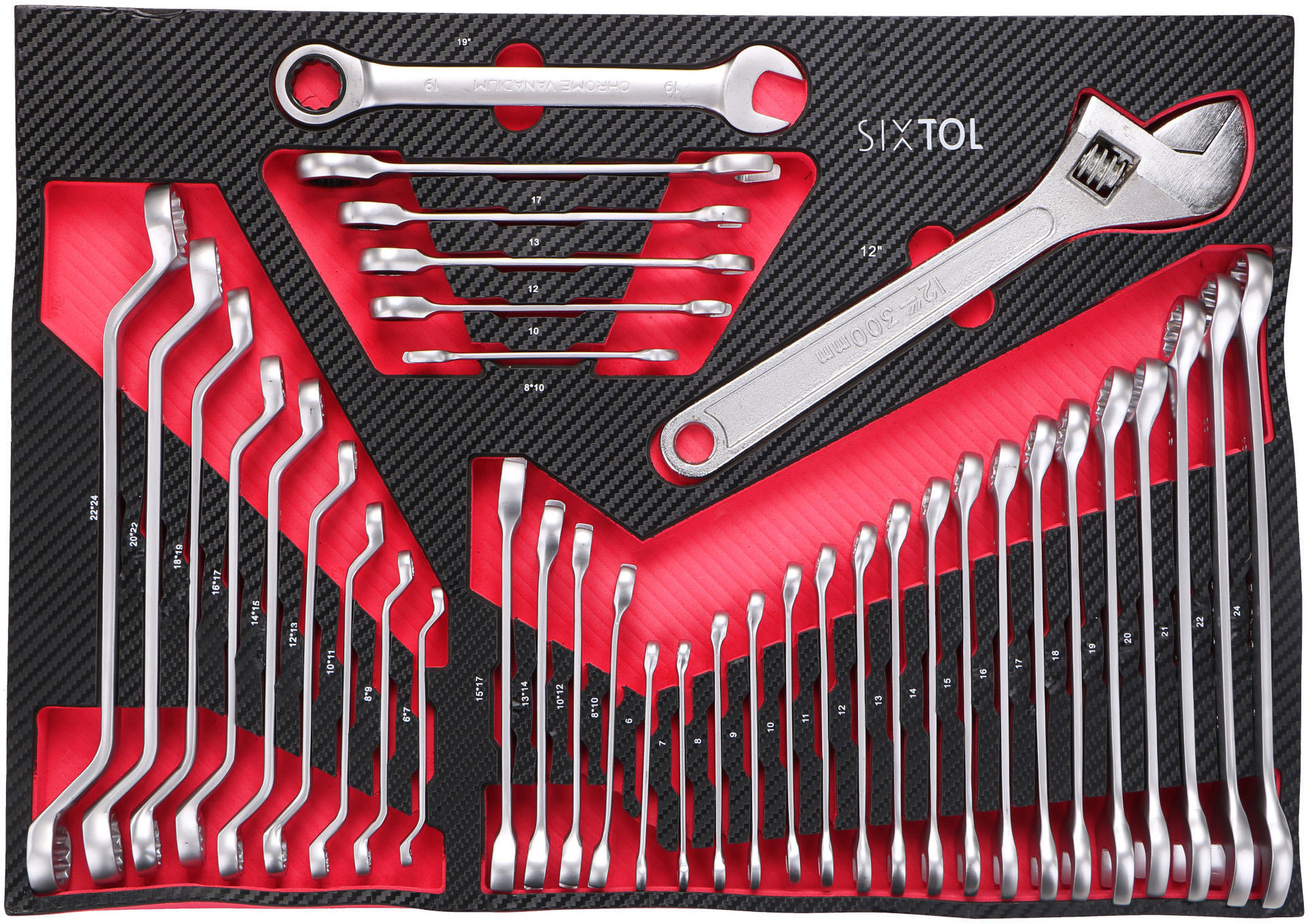 SIXTOL Modul s náradím do dielenského vozíka Mechanic Tool Tray 11, 39 ks