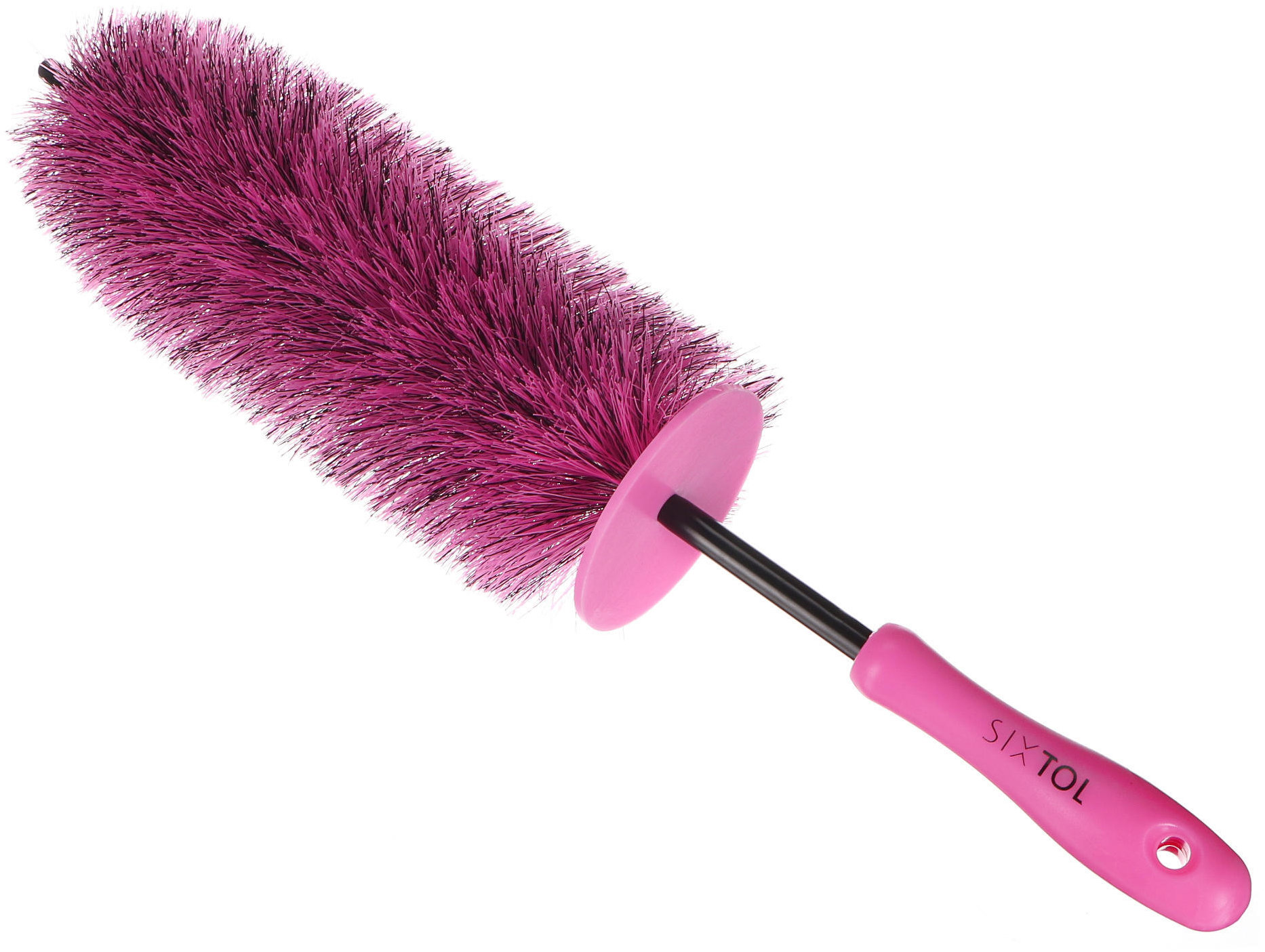 SIXTOL Kefa na čistenie ráfikov kolies auta Car Detailing Tire Brush Pink