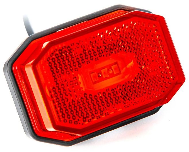 ACI pozičné svetlo LED obdĺžnikové červené 71 × 50 mm s odrazkou, kábel 0,5 m