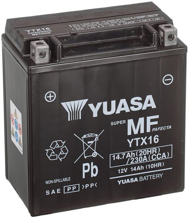 YUASA YTX16, 12 V, 14.7 Ah, 230 A, GEL