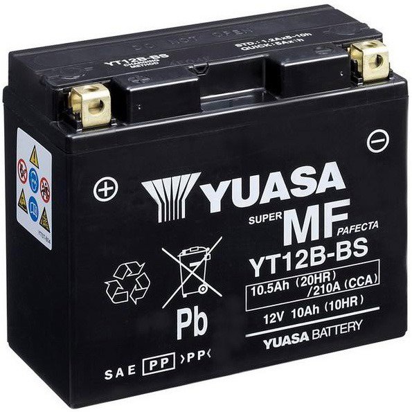 YUASA YT12B, 12 V, 10.5 Ah, 210 A, GEL