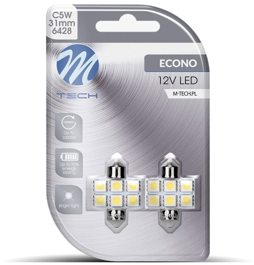 M-Tech C5W 31 mm 6 LED biele 2 ks