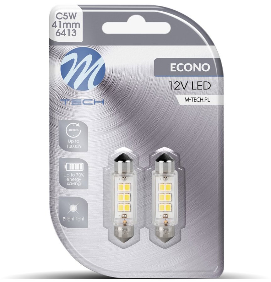 M-Tech C5W 41 mm 6 LED biele 2 ks