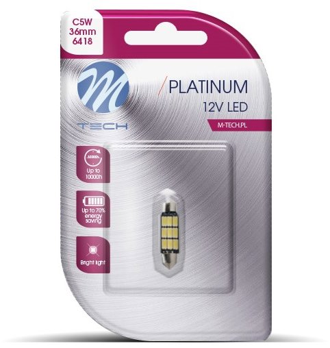 M-Tech C5W 36 mm 9 LED biele 1 ks
