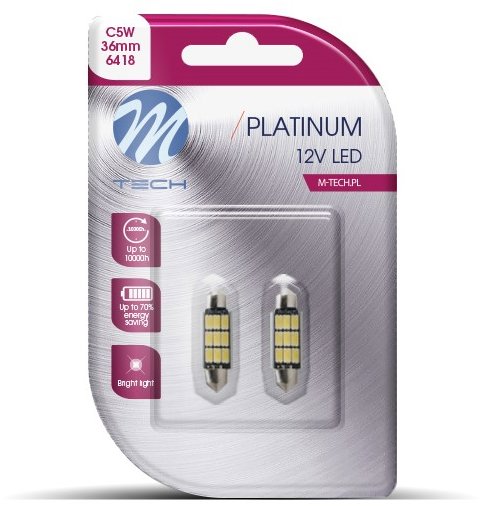 M-Tech C5W 36 mm 9 LED biele 2 ks