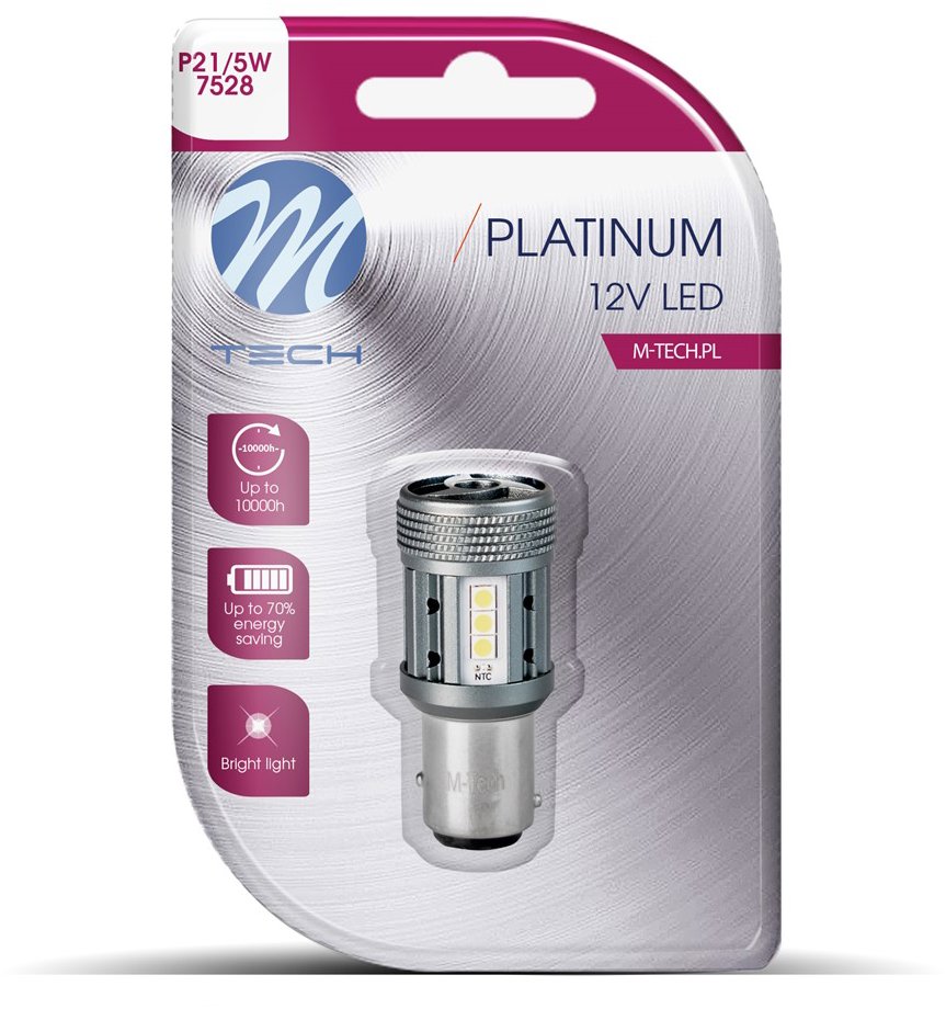 M-Tech BAY15d P21/5W 12 – 24 V 12 LED biele 1 ks