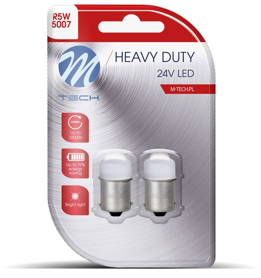 M-Tech HEAVY DUTY BA15s R5W 24 V 9 LED biela 2 ks