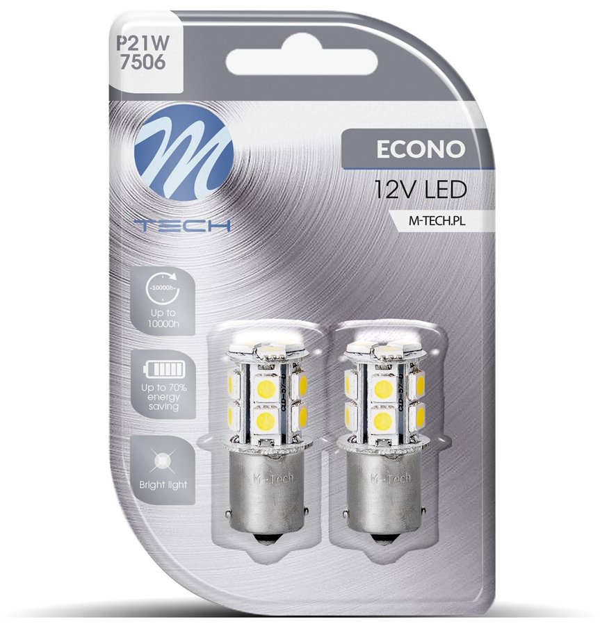 M-Tech BA15s R5W 12 V 13 LED biela 2 ks