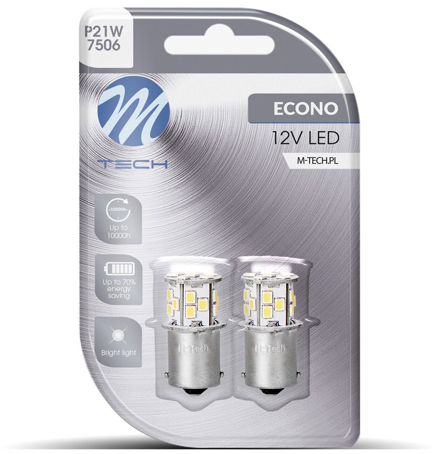 M-Tech BA15s R5W 12 V 21 LED biela 2 ks