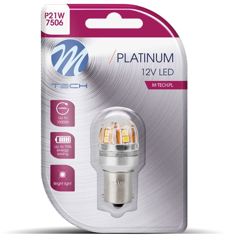 M-Tech BA15s P21/5W 12 – 24 V 15 LED biele 1 ks