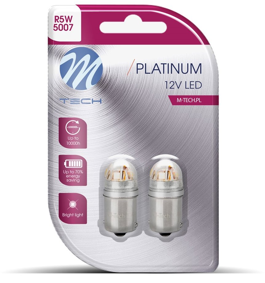 M-Tech BA15s R5W 12 – 24 V 5 LED biele 1 ks