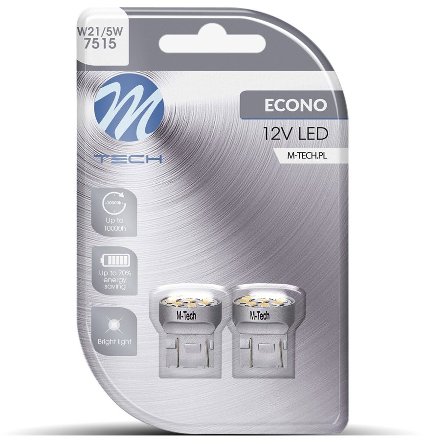 M-Tech W21/5W W3x16q 9 LED biele 2 ks