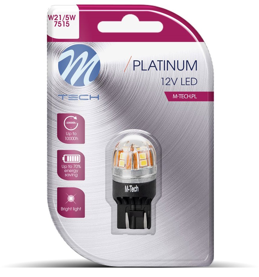 M-Tech W21/5W W3x16q 15 LED biele 1 ks