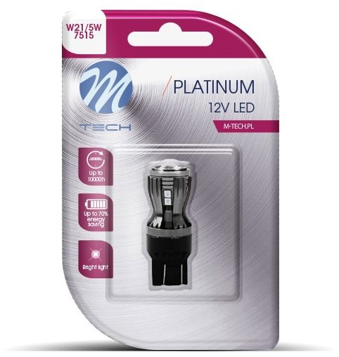 M-Tech W21/5W W3x16q 14 LED červené 1 ks