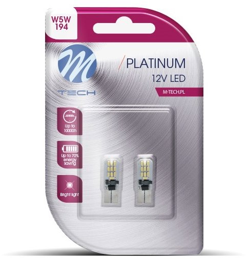 M-Tech W5W W2.1x9.5d 20 LED biele 2 ks
