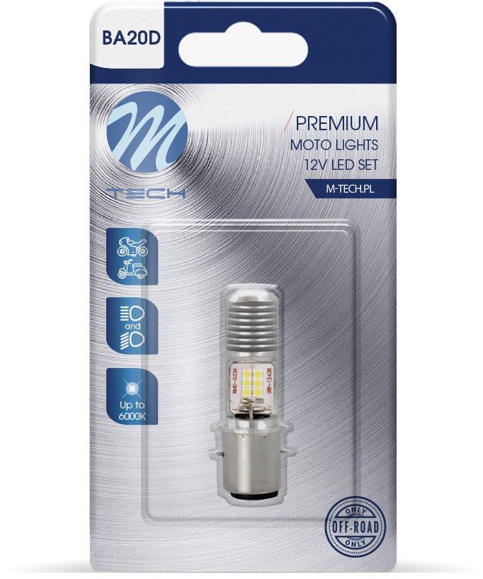 M-Tech LED S2 BA20D 12x3030SMD 10 – 80 V AC/DC biele