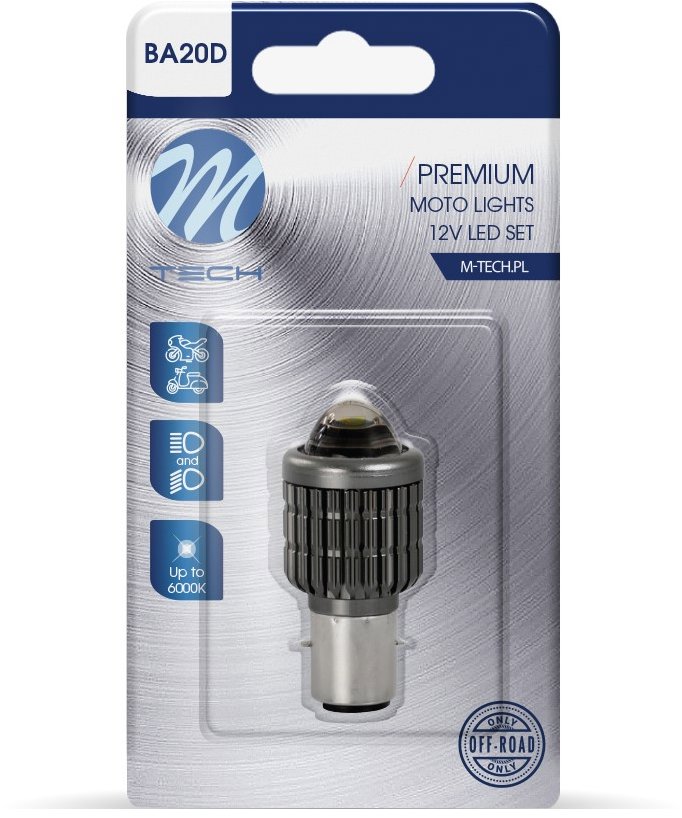 M-Tech LED S2 BA20D 3570SMD biele