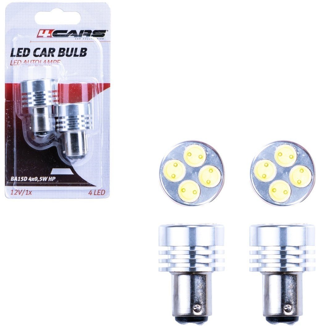 4Cars LED žiarovky HQ BA15S/BA15D 4X0.5W HP white 2 ks