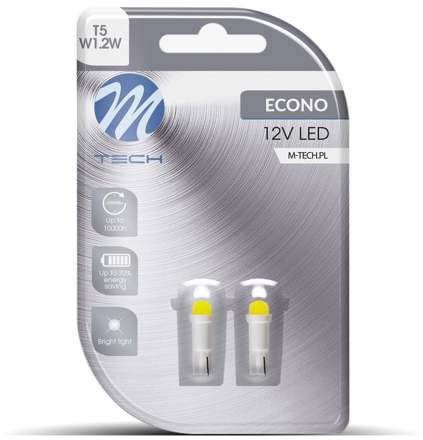 M-Tech W1.2W W2x4.6d 1 LED biele 2 ks