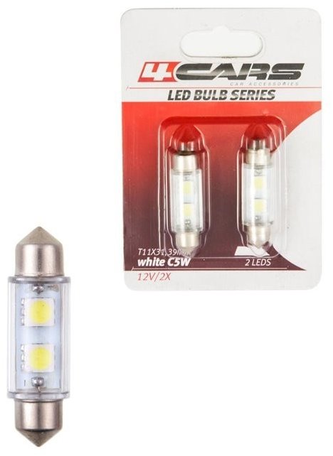 4Cars LED žiarovky 2 LED 12 V Festoon SMD T11 – 39 mm 2 ks